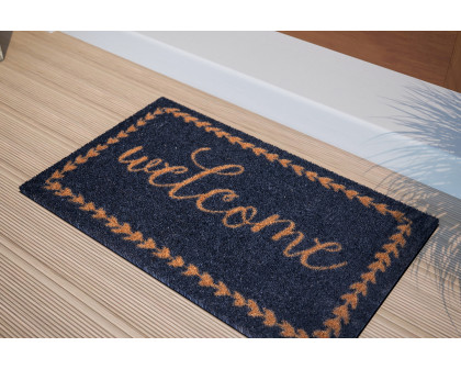 BLNK Harbold Coir Indoor-Outdoor Doormat with Welcome Message and Non-Slip Backing