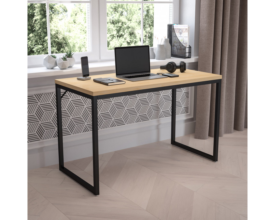 BLNK Tiverton Commercial Industrial Modern Office Computer Desk - Maple/Black