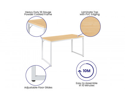 BLNK Tiverton Commercial Industrial Modern Office Computer Desk - Maple/White