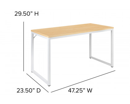 BLNK Tiverton Commercial Industrial Modern Office Computer Desk - Maple/White