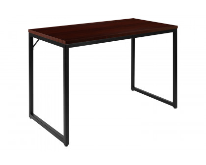 BLNK Tiverton Commercial Industrial Modern Office Computer Desk - Mahogany/Black