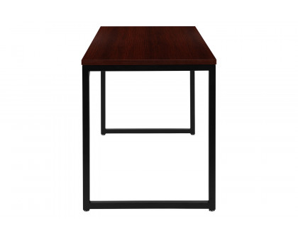 BLNK Tiverton Commercial Industrial Modern Office Computer Desk - Mahogany/Black