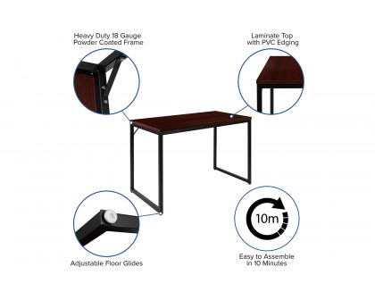 BLNK Tiverton Commercial Industrial Modern Office Computer Desk - Mahogany/Black