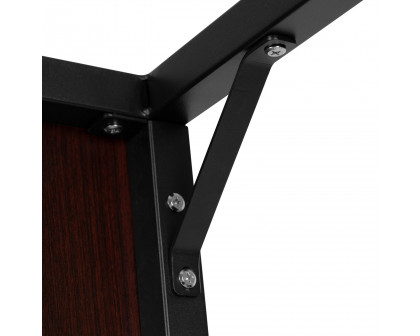 BLNK Tiverton Commercial Industrial Modern Office Computer Desk - Mahogany/Black