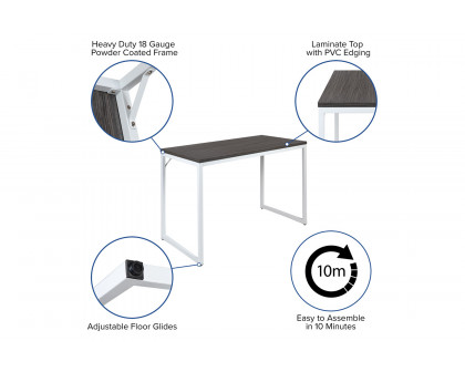 BLNK Tiverton Commercial Industrial Modern Office Computer Desk - Rustic Gray/White