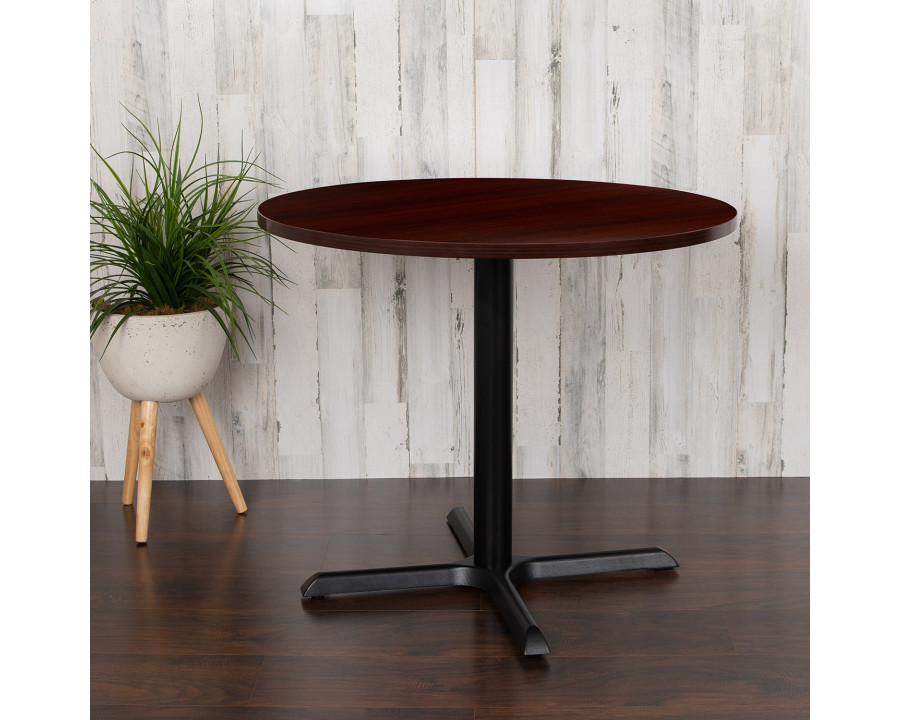 BLNK Chapman Round Multi-Purpose Conference Table - Mahogany