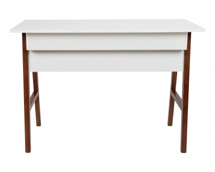 BLNK Darla Home Office Writing Computer Desk with Drawer - White/Walnut