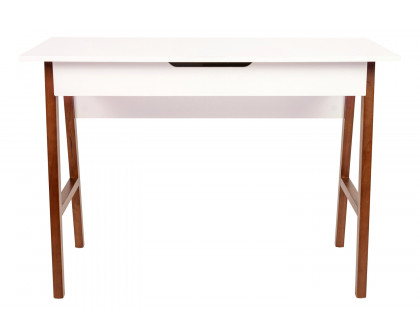 BLNK Darla Home Office Writing Computer Desk with Drawer - White/Walnut