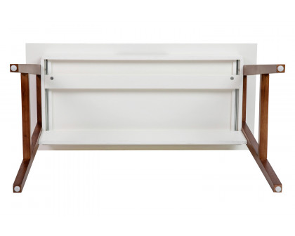 BLNK Darla Home Office Writing Computer Desk with Drawer - White/Walnut