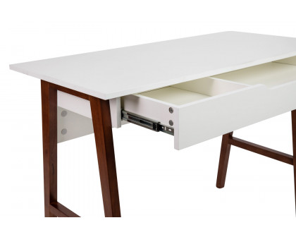 BLNK Darla Home Office Writing Computer Desk with Drawer - White/Walnut