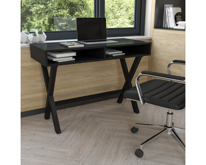 BLNK Dolly Home Office Writing Computer Desk with Open Storage Compartments