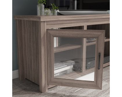 BLNK Sheffield Classic TV Stand up to 80" TVs - Finish with Full Glass Doors - Gray Wash Oak