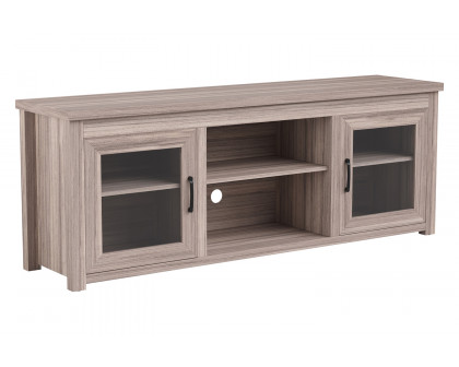 BLNK Sheffield Classic TV Stand up to 80" TVs - Finish with Full Glass Doors - Gray Wash Oak