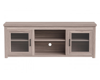 BLNK Sheffield Classic TV Stand up to 80" TVs - Finish with Full Glass Doors - Gray Wash Oak