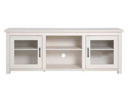 BLNK Sheffield Classic TV Stand up to 80" TVs - Finish with Full Glass Doors - Modern White Wash