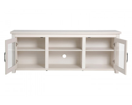 BLNK Sheffield Classic TV Stand up to 80" TVs - Finish with Full Glass Doors - Modern White Wash