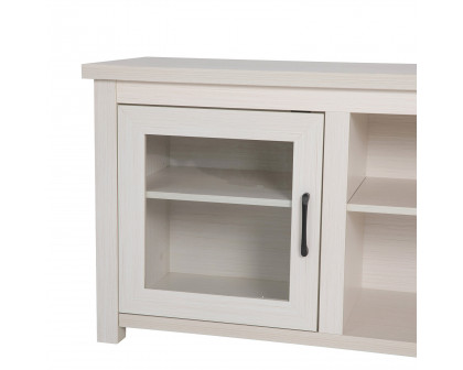 BLNK Sheffield Classic TV Stand up to 80" TVs - Finish with Full Glass Doors - Modern White Wash