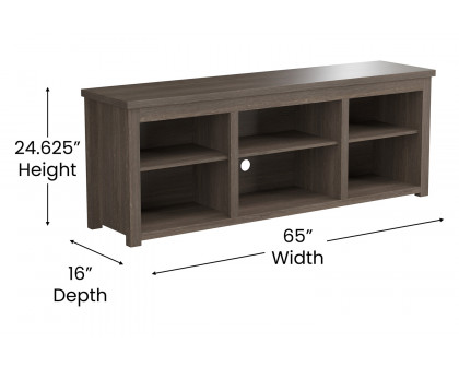 BLNK Kilead Farmhouse Engineered Wood Framed Media Console TV Stand for up to 80" TVs with Open Storage - Modern Espresso