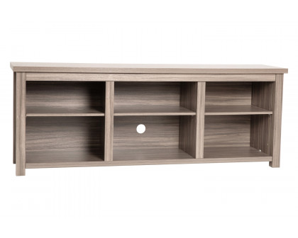 BLNK Kilead Farmhouse Engineered Wood Framed Media Console TV Stand for up to 80" TVs with Open Storage - Gray Wash Oak