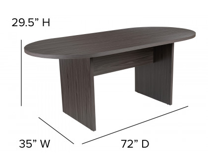 BLNK™ Jones Oval Conference Table - Rustic Gray