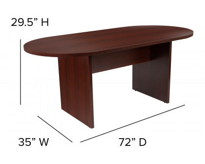 BLNK Jones Oval Conference Table - Mahogany