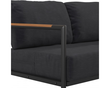 BLNK Lea Indoor-Outdoor Patio Loveseat with Cushions - Charcoal