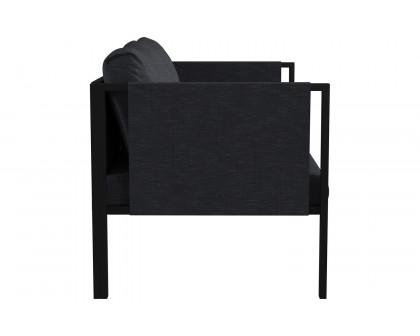 BLNK Lea Indoor-Outdoor Loveseat with Cushions - Charcoal