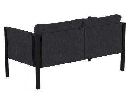 BLNK Lea Indoor-Outdoor Loveseat with Cushions - Charcoal