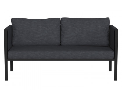 BLNK Lea Indoor-Outdoor Loveseat with Cushions - Charcoal