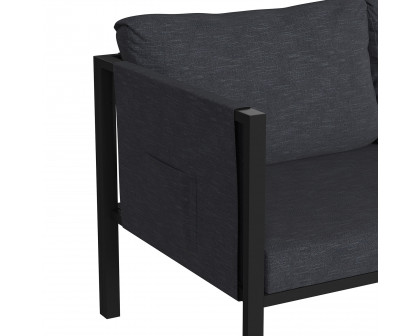 BLNK Lea Indoor-Outdoor Loveseat with Cushions - Charcoal