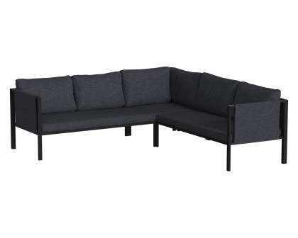 BLNK Lea Indoor-Outdoor Sectional with Cushions - Charcoal