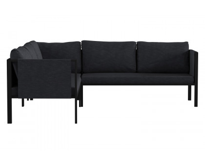 BLNK Lea Indoor-Outdoor Sectional with Cushions - Charcoal