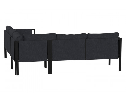 BLNK Lea Indoor-Outdoor Sectional with Cushions - Charcoal