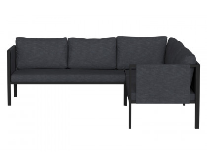 BLNK Lea Indoor-Outdoor Sectional with Cushions - Charcoal