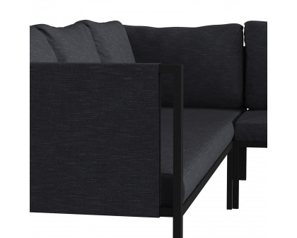 BLNK Lea Indoor-Outdoor Sectional with Cushions - Charcoal