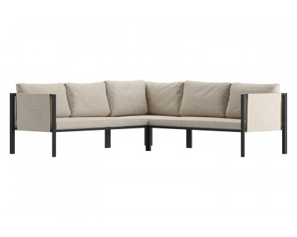 BLNK Lea Indoor-Outdoor Sectional with Cushions - Beige