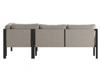 BLNK Lea Indoor-Outdoor Sectional with Cushions - Beige