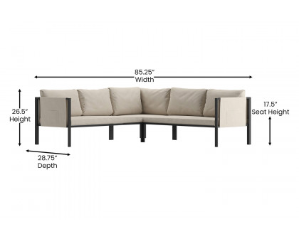 BLNK Lea Indoor-Outdoor Sectional with Cushions - Beige