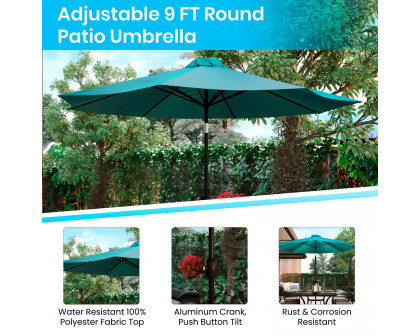 BLNK Kona Round Umbrella with Crank and Tilt Function - Teal