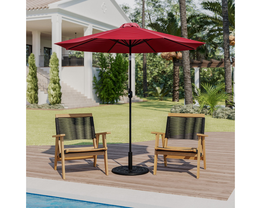 BLNK Kona Round Umbrella with Crank and Tilt Function and Standing Umbrella Base