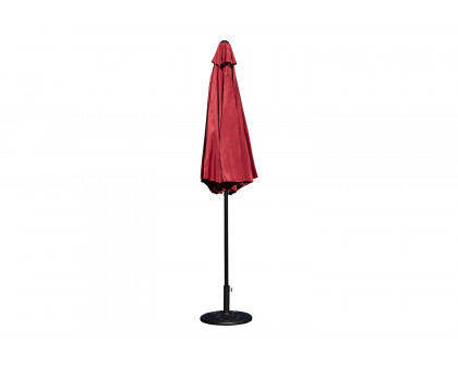 BLNK Kona Round Umbrella with Crank and Tilt Function and Standing Umbrella Base - Red