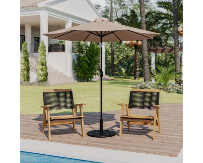 BLNK Kona Round Umbrella with Crank and Tilt Function and Standing Umbrella Base