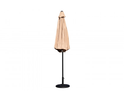 BLNK Kona Round Umbrella with Crank and Tilt Function and Standing Umbrella Base - Tan