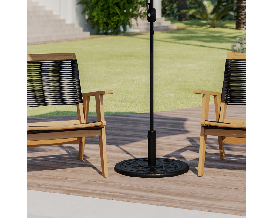 BLNK - Kona Universal Black Cement Patio Umbrella Base with Weatherproof Plastic Polymer Coating