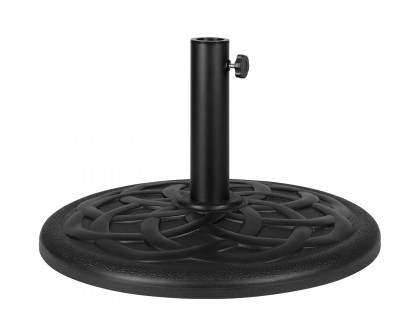 BLNK - Kona Universal Black Cement Patio Umbrella Base with Weatherproof Plastic Polymer Coating