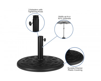 BLNK - Kona Universal Black Cement Patio Umbrella Base with Weatherproof Plastic Polymer Coating