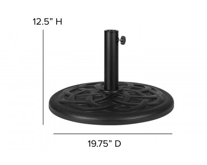 BLNK - Kona Universal Black Cement Patio Umbrella Base with Weatherproof Plastic Polymer Coating