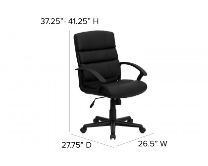 BLNK - Lane LeatherSoft Mid-Back Swivel Task Office Chair with Arms