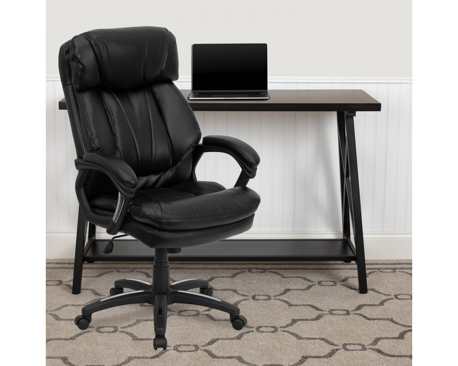 BLNK - Iris LeatherSoft High-Back Executive Swivel Ergonomic Office Chair with Plush Headrest, Extensive Padding and Arms