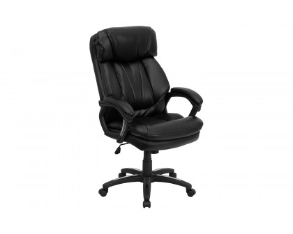 BLNK - Iris LeatherSoft High-Back Executive Swivel Ergonomic Office Chair with Plush Headrest, Extensive Padding and Arms